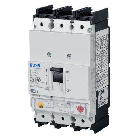 Eaton, NZM, NZM Molded Case Circuit Breaker 3-Pole 90A, Breaking Capacity 18.5 kA, Fixed
