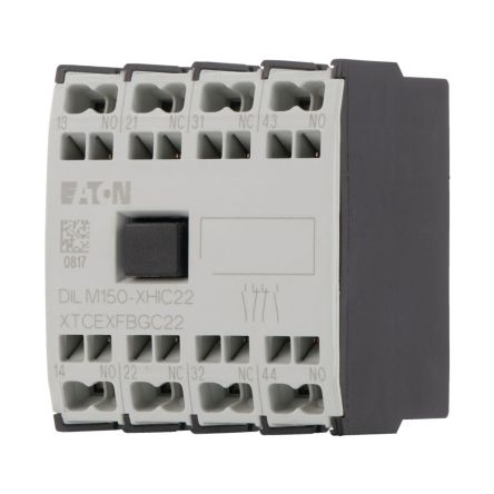 Eaton Auxiliary Contact, 4 Contact, 2 NC/2 NO, Front, 10 A, 440V, 278046 DILM150-XHIC22