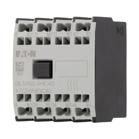 Eaton Auxiliary Contact, 4 Contact, 4 NO, Front, 10 A, 440V, 278044 DILM150-XHIC40