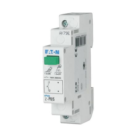 Eaton Z-PU Series Push Button Switch, DIN Rail, 2 NO, IP40 250 V ac