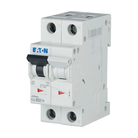 Eaton xEffect FAZ Miniature Circuit Breaker, 1-Pole, 32A, Type B, 230V ac AC, 60 V dc DC, 10 kA Breaking Capacity