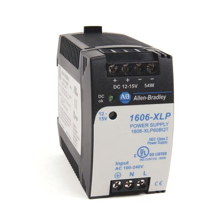 Allen Bradley 1606 Power Supply DIN Rail Power Supply 100V ac AC Input 12V, 4.5 A Output DC 60 W