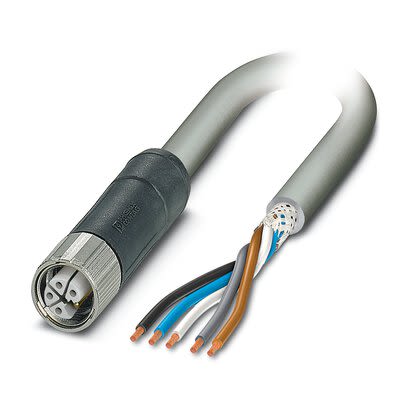 Phoenix Contact 14147, 3 m 5 Core Power Cable, Grey Polyurethane 80 °C