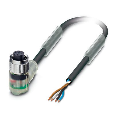 Phoenix Contact 4 way Free Cable End to Female 4 way Angled Socket M12, Right Angle Plug Actuator/Sensor Cable, 1.5 m