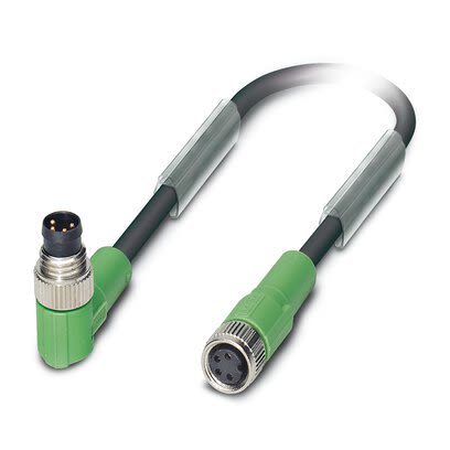 Phoenix Contact Male 4 way M8, M8, Right Angle, Right Angle to Female 4 way M8, M8, Straight, Straight Actuator/Sensor