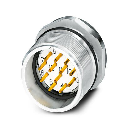 Phoenix Contact Circular Connector, 16 Contacts, Front, M23 Connector, Plug, Male, IP67, CA Series