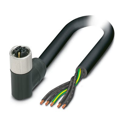 Phoenix Contact 14148, 10 m 5 Core Power Cable, Black, Grey Polyurethane 90 °C
