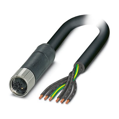 Phoenix Contact SAC, 3 m 6 Core Power Cable, Black, Grey Polyurethane 80 °C