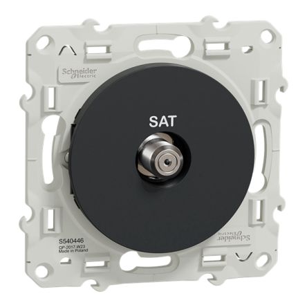 Schneider Electric F Anthracite 1 Outlet Socket, Flush
