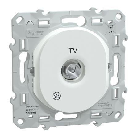 Schneider Electric Male IEC 9.52 mm White Male 1 Outlet Socket, Flush