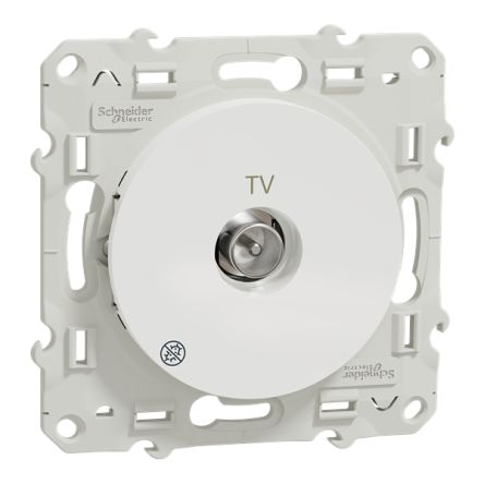 Schneider Electric Male IEC 9.52 mm White Male 1 Outlet Socket, Flush