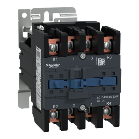 Schneider Electric LC1D Contactor, 440V Coil, 4-Pole, 60 A, 22 W 440V, 2 NO/2 NC, 24V