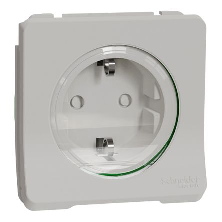 Schneider Electric Mureva Styl White Plug Socket, 16A Indoor & Outdoor