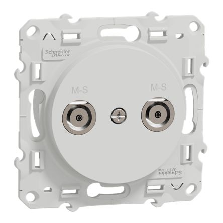 Schneider Electric White Male 1 Outlet Socket, Flush