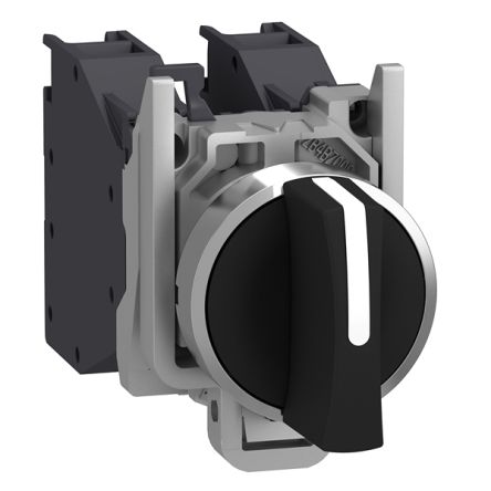 Schneider Electric Spring Return Selector Switch Complete - (SPST) 22 mm Cutout Diameter 3 Positions