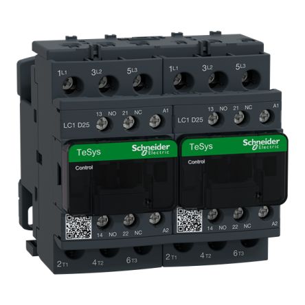Schneider Electric TeSys D Contactor, 230V Coil, 3-Pole, 25 A, 5.5 kW 230V, 3 NO, 230V