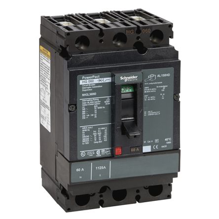 Schneider Electric, PowerPact, PowerPact Molded Case Circuit Breaker 3-Pole 30A, Breaking Capacity 18 kA, DIN Rail