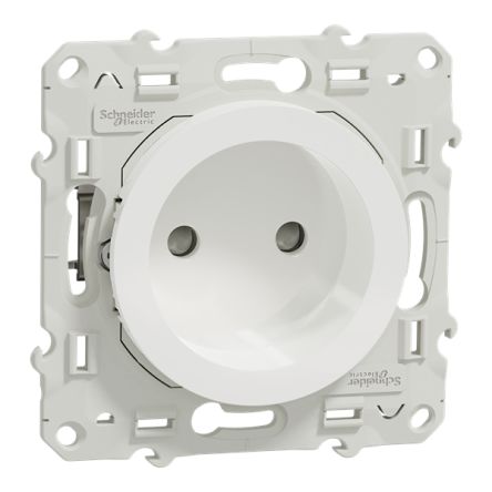 Schneider Electric Odace 2011 White Plug Socket, 16A