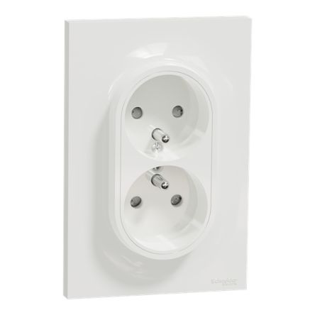 Schneider Electric Odace 2011 White Plug Socket, 16A, French 2P