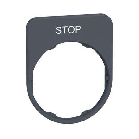 Schneider Electric Legend & Legend Holder Kit for Use with Push Buttons, Pre-printed "White STOP