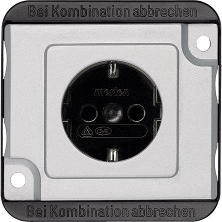 Schneider Electric Antivandale Silver 2 Gang Plug Socket, 16A, Schuko