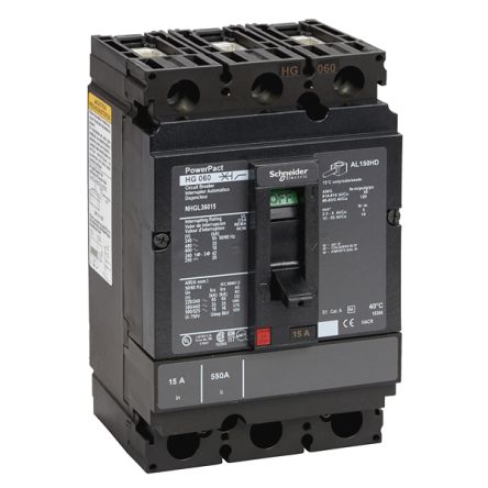 Schneider Electric, PowerPact, PowerPact Molded Case Circuit Breaker 3-Pole 40A, Breaking Capacity 18 kA, DIN Rail