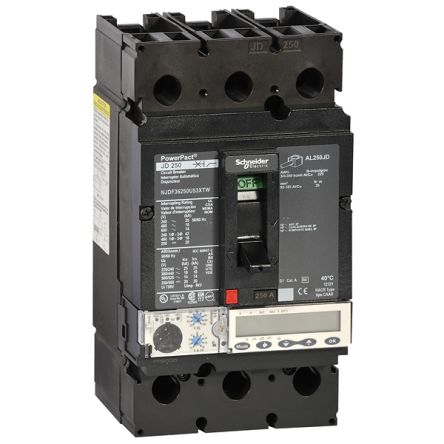 Schneider Electric, PowerPact, PowerPact Molded Case Circuit Breaker 3-Pole 250A, Breaking Capacity 18 kA, DIN Rail