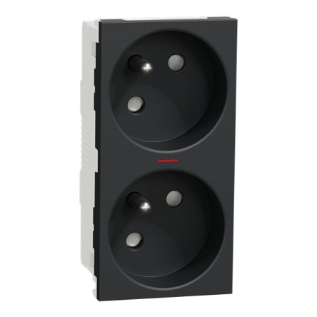 Schneider Electric New Unica White, Black Plug Socket, 16A
