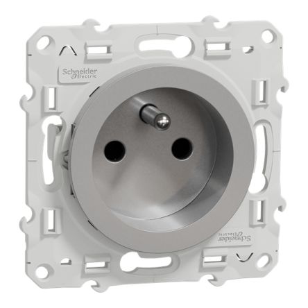 Schneider Electric Odace 2011 Grey, White Plug Socket, 16A