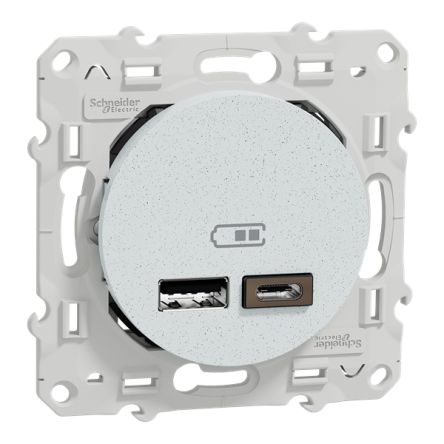 Schneider Electric Straight, Screw Female- 2 Port IP20 USB Connector