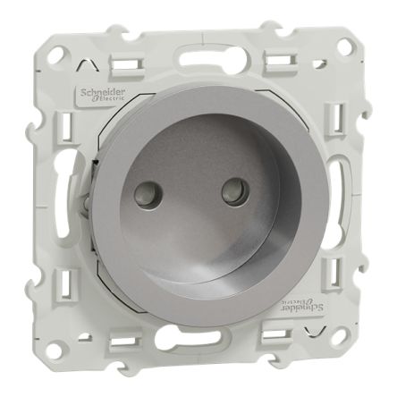 Schneider Electric Odace 2011 White, Grey Plug Socket, 16A, Universal