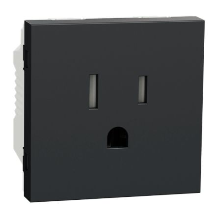 Schneider Electric New Unica White, Black Plug Socket, 15A