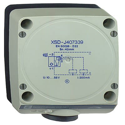 Telemecanique Sensors XSDH407339 Flat Inductive Proximity Sensor, PG13.5 PNP XS 48V dc 40 mm 48 V dc 200mA