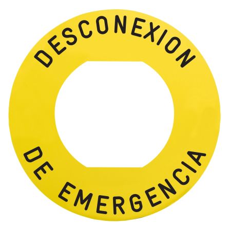 Schneider Electric Label for Use with Push Button, Pre-printed "DESCONEXION DE EMERGENCIA