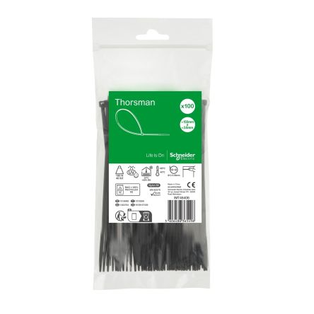 Schneider Electric Cable Tie, Cable Tie, 150 mm x 3.6mm, Black Polyamide 66