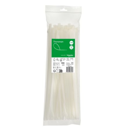 Schneider Electric Cable Tie, Cable Tie, 380 mm x 7.6mm, Clear Polyamide 66