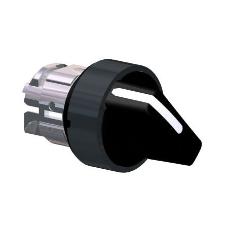 Schneider Electric Harmony XB4 Series 2 Position Selector Switch Head, 22.5 mm Cutout, Black Handle, IP69K, IP69, IP67