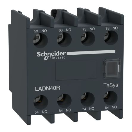 Schneider Electric Auxiliary Contact, 4 Contact, 4 NO, LADN, Screw, LADN40R