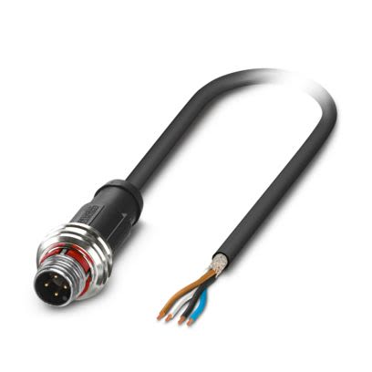 Phoenix Contact Male 4 way M12, Straight to 4 way Free Cable End Sensor Actuator Cable, 3 m