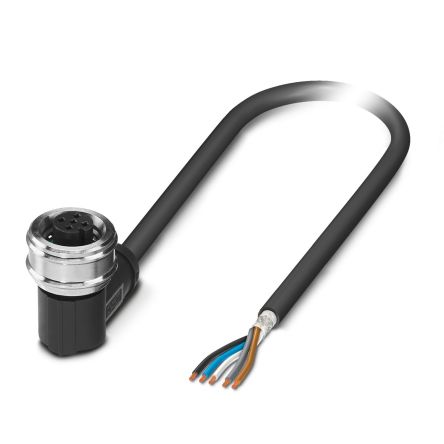 Phoenix Contact Female 5 way M12, Right Angle to 5 way Free Cable End Sensor Actuator Cable, 10 m