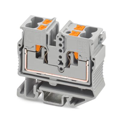 Phoenix Contact 1429436 MPTD Series Feed Through Terminal Block Grey, 2.5mm², 1-Level, Push-in, ATEX, IECEx SEV14.0010U