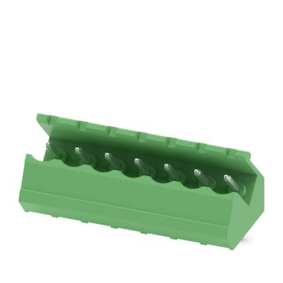 Phoenix Contact SMSTB Series Angled Wave Soldering Mount PCB Header, 7 Contact(s), 5 mm Pitch, 1 Row, Shrouded