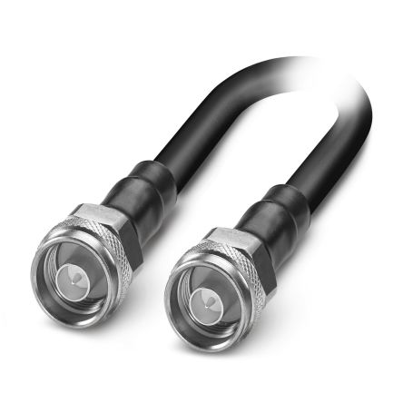 Phoenix Contact Coax Plug Series, 3 m Coaxial Cable 50 Ω, Black, Terminated