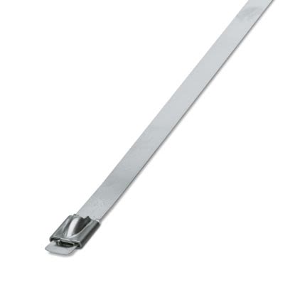 Phoenix Contact Cable Tie, Steel Strip, 360 mm x 7.9mm, Silver Stainless Steel