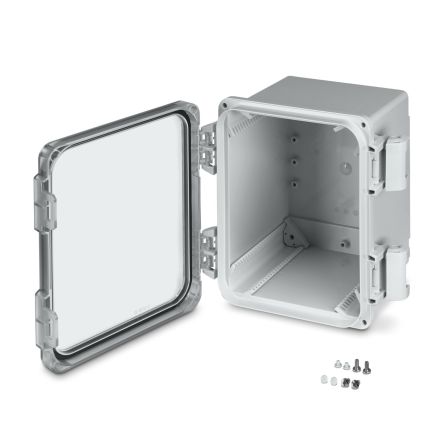 Phoenix Contact OCS Series Light Grey Polycarbonate Junction Box, IP69, 276 mm, 257mm 185 mm