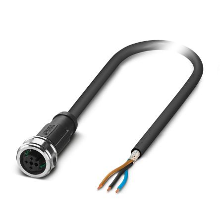 Phoenix Contact 3 way Free Cable End to Female 3 way M12, Straight Sensor Actuator Cable, 10 m