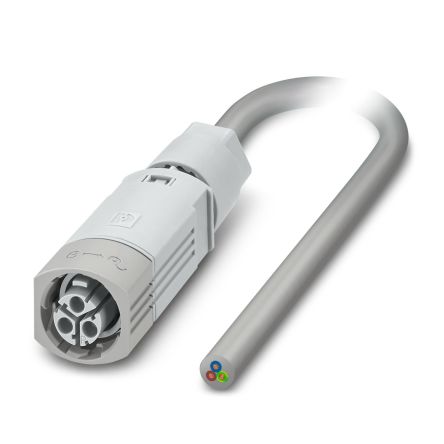 Phoenix Contact Female 2 way Push-Lock, Straight to 3 way Free Cable End Cable, 500 mm