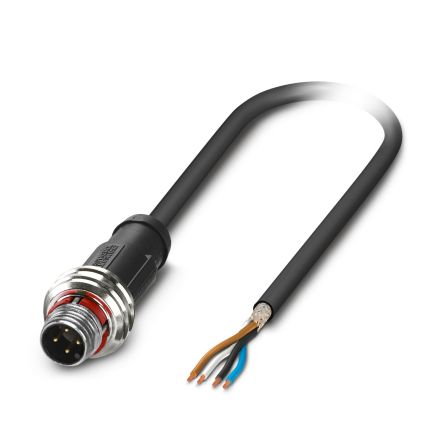 Phoenix Contact Male 4 way M12, Straight to 4 way Free Cable End Sensor Actuator Cable, 10 m