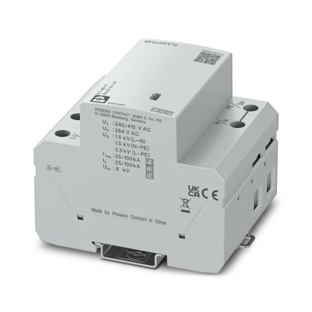 Phoenix Contact 3 Phase Surge Arrester, 25 kA, 264 V ac, DIN Rail
