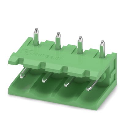 Phoenix Contact MSTB Series Straight Wave Soldering Mount PCB Header, 4 Contact(s), 5 mm Pitch, 1 Row, Shrouded